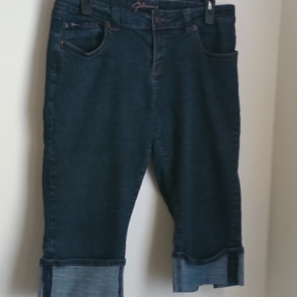 Flavour By Bubblegum Capri Women 18 Deep Indigo Cropped Jeans Academia Casual